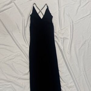 Zara Black Dress with Silver Chain Straps